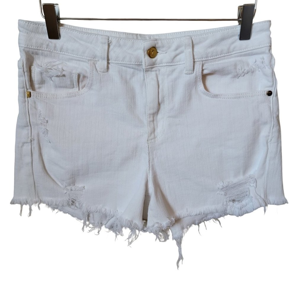 Anthropologie Pilcro and the Letterpress Script Distressed Cutoff Denim Shorts